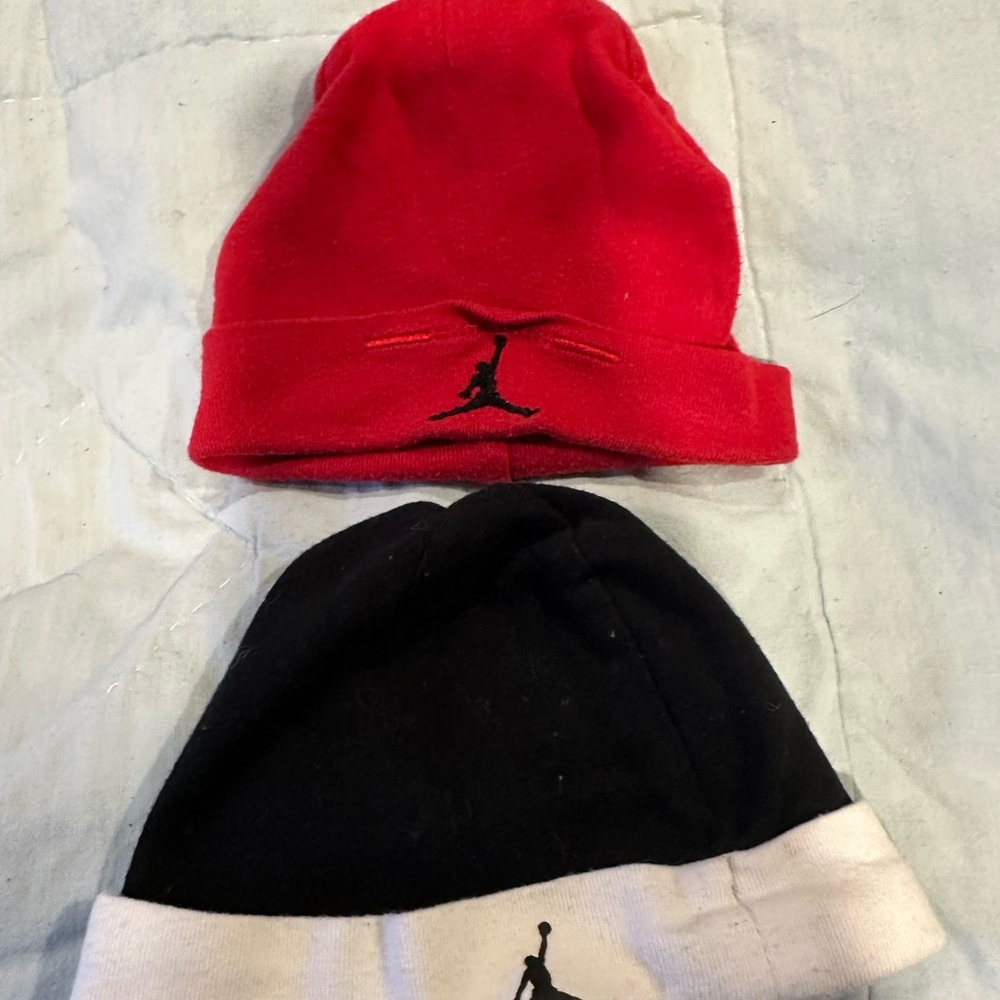 Jordache Kids Red and Black Beanie Set